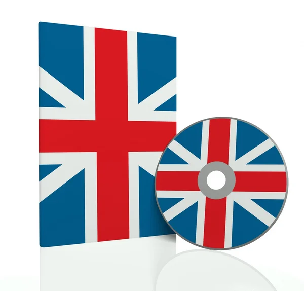 CD-Cover mit Scheibe mit britischer Flagge — Stockfoto