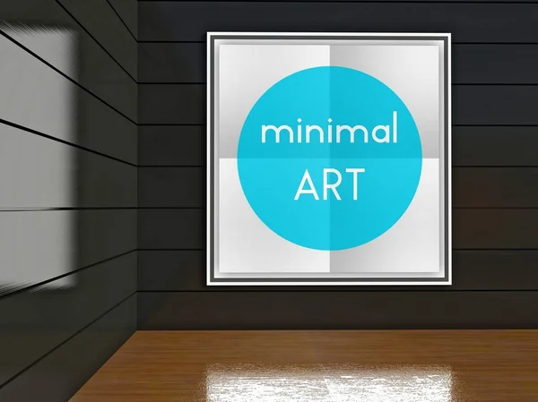 Cartaz de arte mínima na galeria — Fotografia de Stock