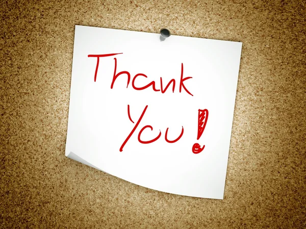 Note Thank You message on cork board — Stock Photo, Image