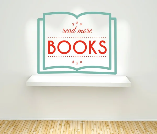 Read more books concept graphic on wall — Stock Photo, Image