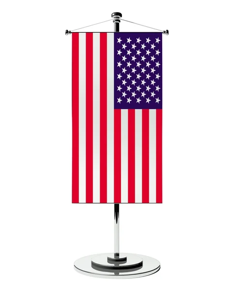 3D usa tabell flagga isolerade vit — Stockfoto