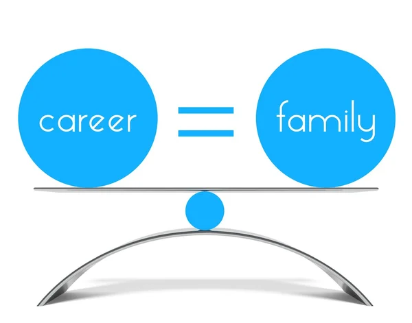 Концептуальный баланс карьеры и семьи — стоковое фото