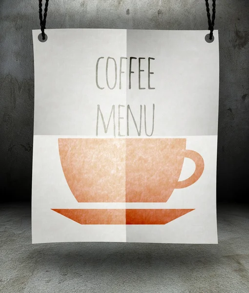 Restoran kahve menüsü kağıt afiş — Stok fotoğraf