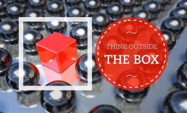 Piense fuera de la caja, concepto único de negocio — Foto de Stock