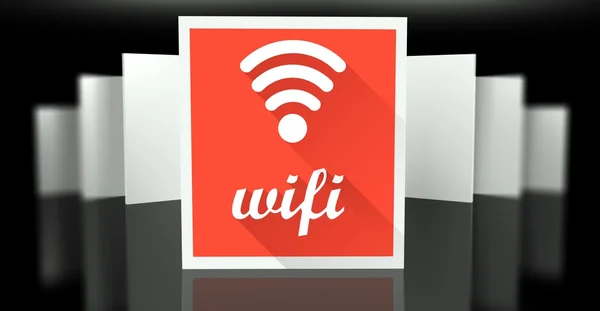 Знак WiFi на стендах выставочной галереи — стоковое фото