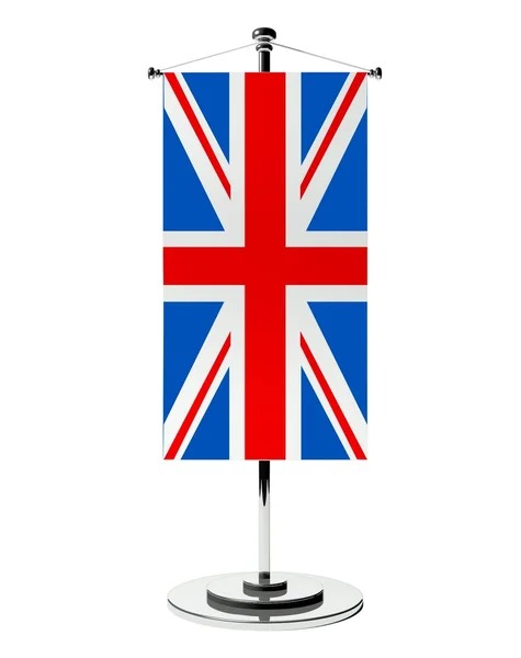 3d British table flag isolated white — Stock Photo, Image