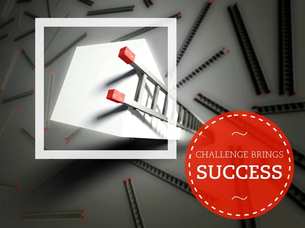 Challenge brings success with ladder — Stok fotoğraf