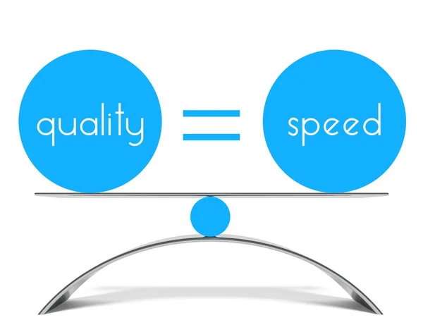 Equilibrio conceptual de calidad y velocidad — Foto de Stock