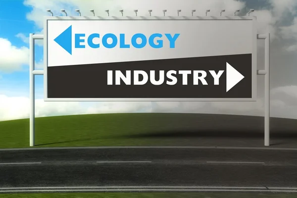 Conceptual direction signs lead to ecology or industry — Stock Photo, Image