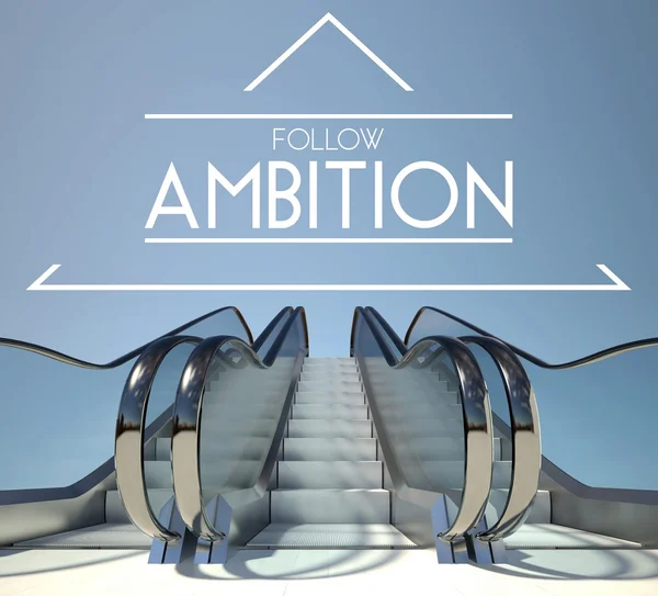 Follow ambition concept with stairs to success — Stock Photo, Image