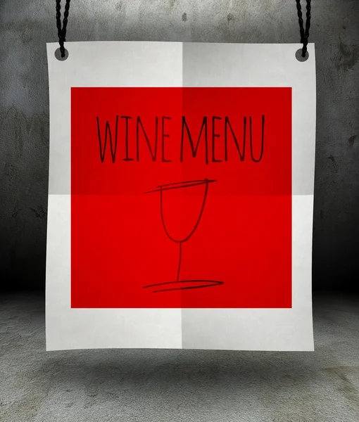 Cartaz de papel de menu de vinho restaurante — Fotografia de Stock