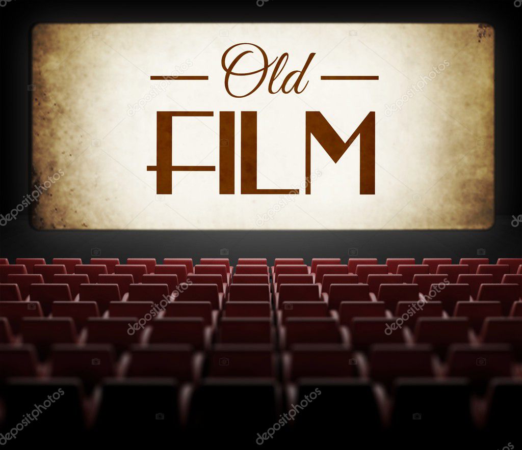 Old film in vintage retro cinema