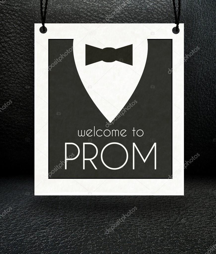Welcome to Prom invitation, suit and bow tie
