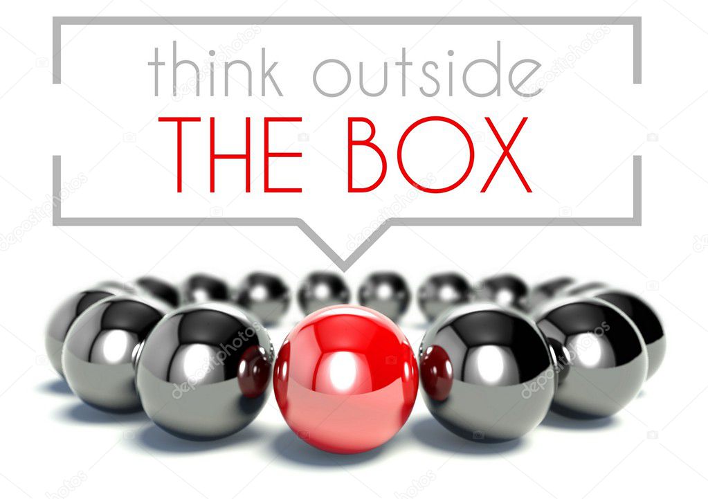 Think outside the box, business unique concept