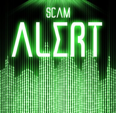 Scam Uyarı cyber ikili kod teknolojisi