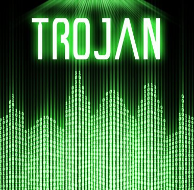 Siber ikili kod arka plan ile trojan