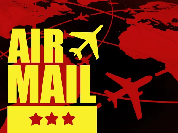Air mail transport concept, airlines in the world — Stock Photo, Image