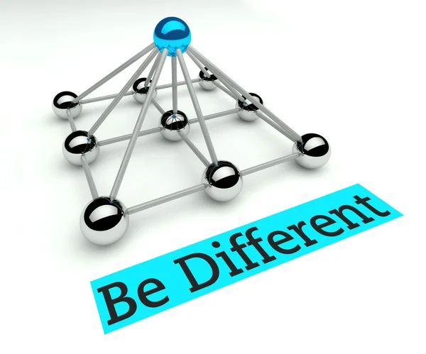 Be different concept, Hierarchy with pyramid — Stock Photo, Image