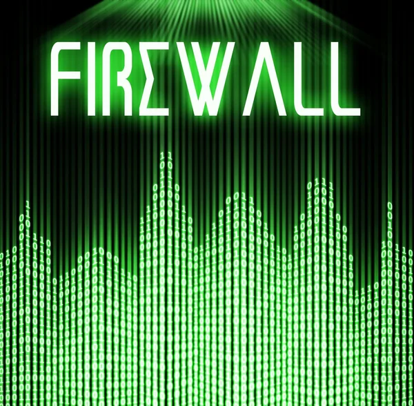 Firewall with cyber binary code technology — Stock Photo, Image