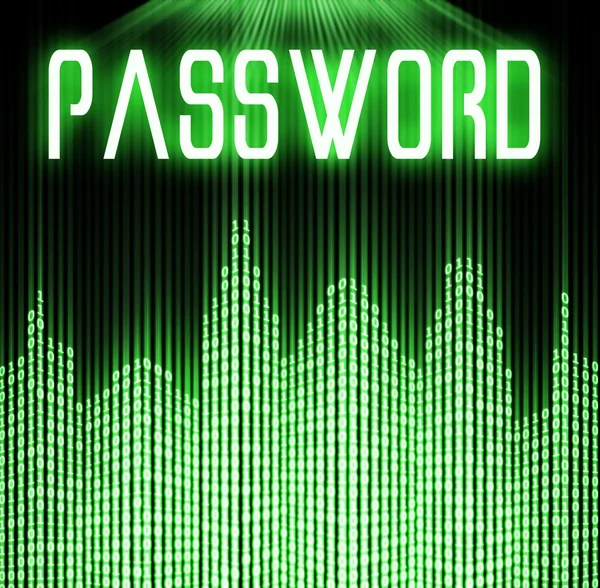 Password with cyber binary code background — Stock Photo, Image