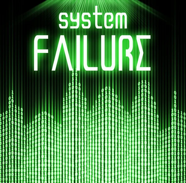 System failure with cyber binary code background — Stock Photo, Image