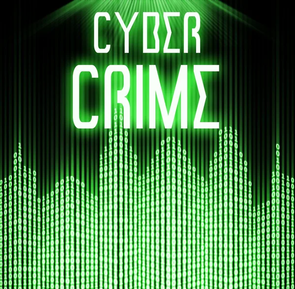 Cyber crime with matrix binary code technology — Stock Photo, Image