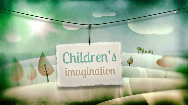 Children's imagination, vintage children illustration — Stock Photo, Image