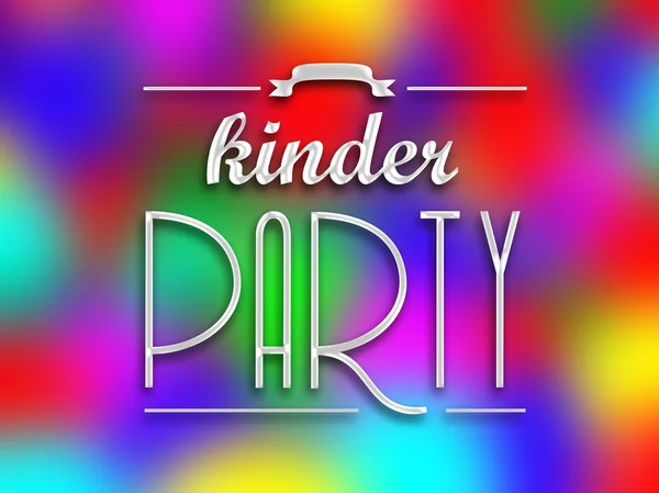 Kinder party invitation poster, colorful backround — Stock Photo, Image