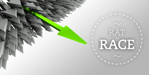 Rat race with arrow individuality — Stock Photo, Image
