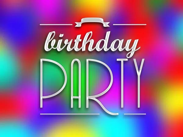 Birthday party invitation poster, colorful backround — Stock Photo, Image