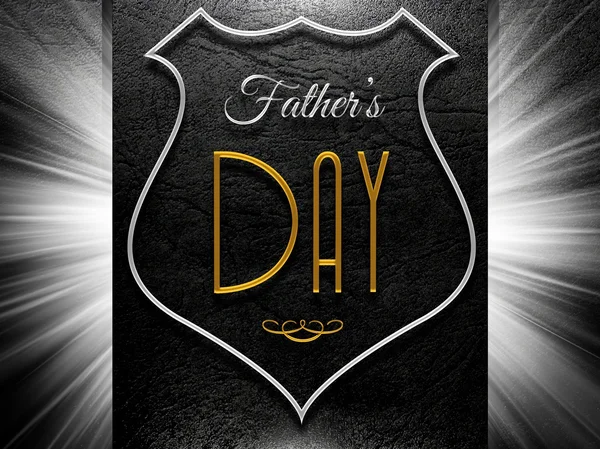 Father's day sign on black leather — Stock Photo, Image