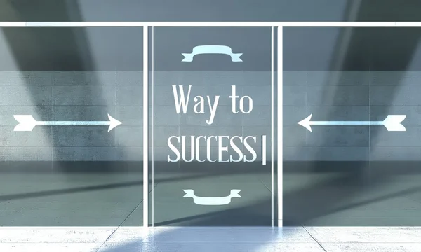 Way to success sign on front door — Stock Photo, Image