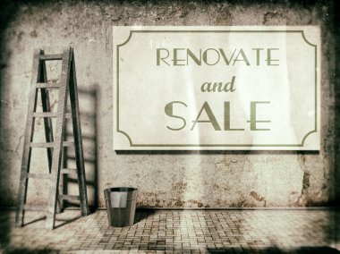 Renovate and sale, real estate business concept clipart