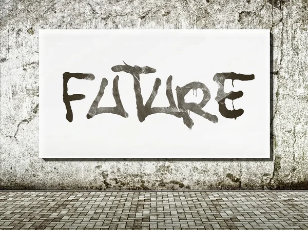 Future street art, words on wall — Stock Photo, Image