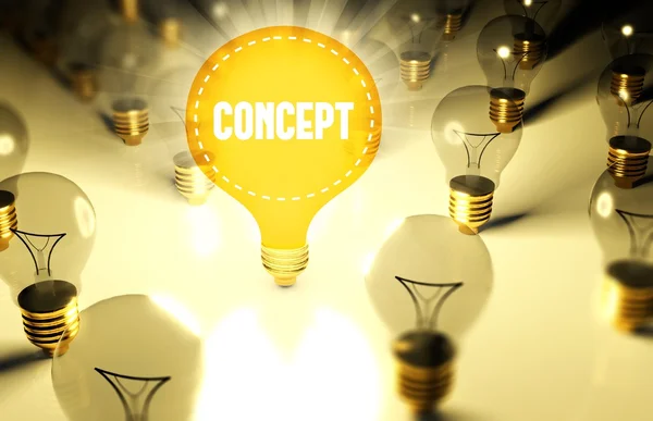 Idea concept with light bulbs, illustration — Stock Photo, Image