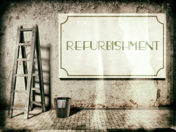 Refurbishment on building wall, Time to renovation — Stock Photo, Image