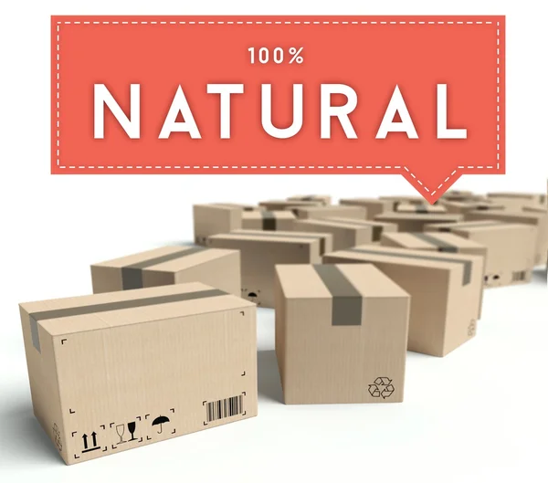 Transport 100 natural with cardboard boxes — Stock Photo, Image