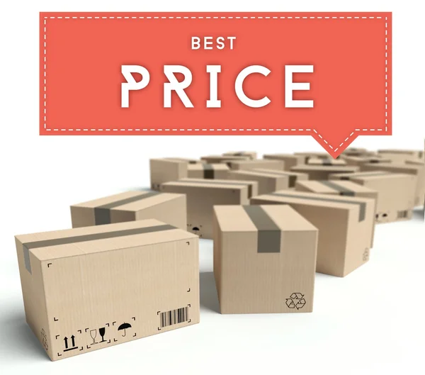 Transporte mejor precio con cajas de cartón —  Fotos de Stock