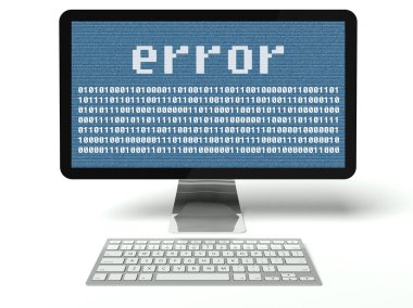 Error computer digital LCD screen clipart