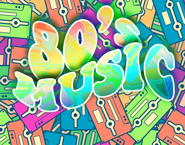 Conceito retrô de música dos anos 80, design de cartaz vintage — Fotografia de Stock