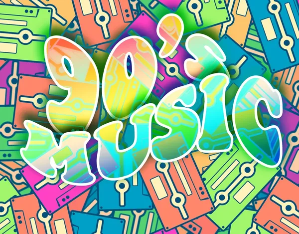 90s music retro concept, Vintage poster design — Stock Photo, Image