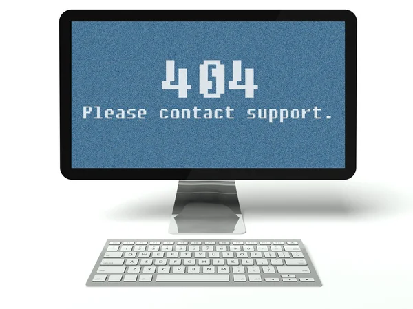 404 エラーは、コンピューターのデジタル液晶画面 — ストック写真