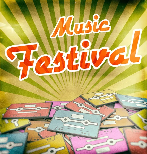 Music festival vintage poster design Retro — Stock Photo, Image
