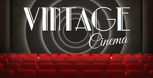 Vintage movie screen in old retro cinema — Stock Photo, Image