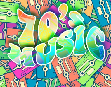 70s müzik retro kavramı, VINTAGE poster tasarımı