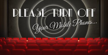 Lütfen eski retro sinema ekran cep telefonu kapatın