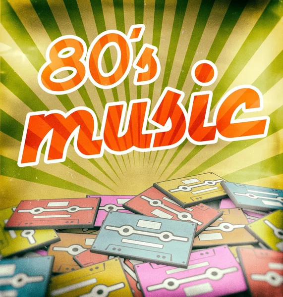 80s music vintage poster design. Retro concept — Stock Photo, Image