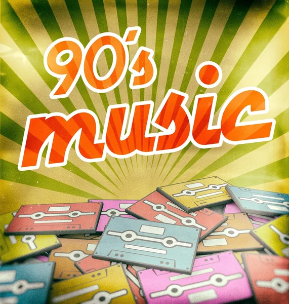90s music vintage poster design. Retro concept — Stock Photo, Image