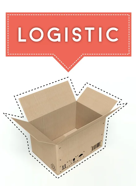 Logistic concept open cardboard box — Stock Photo, Image