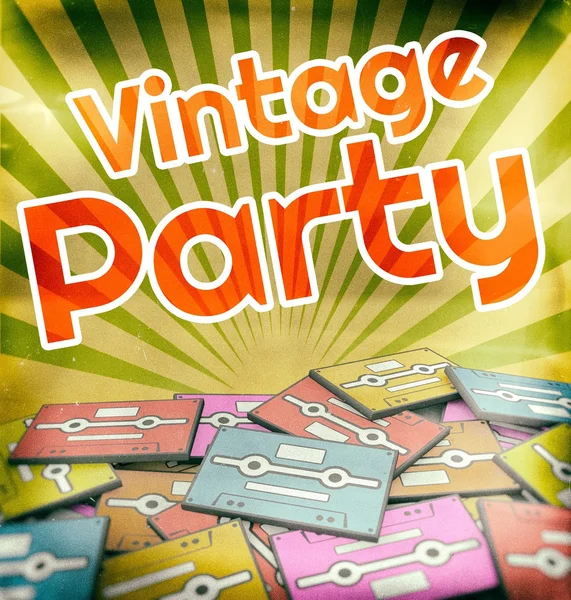 Diseño de póster de fiesta vintage Retro — Foto de Stock